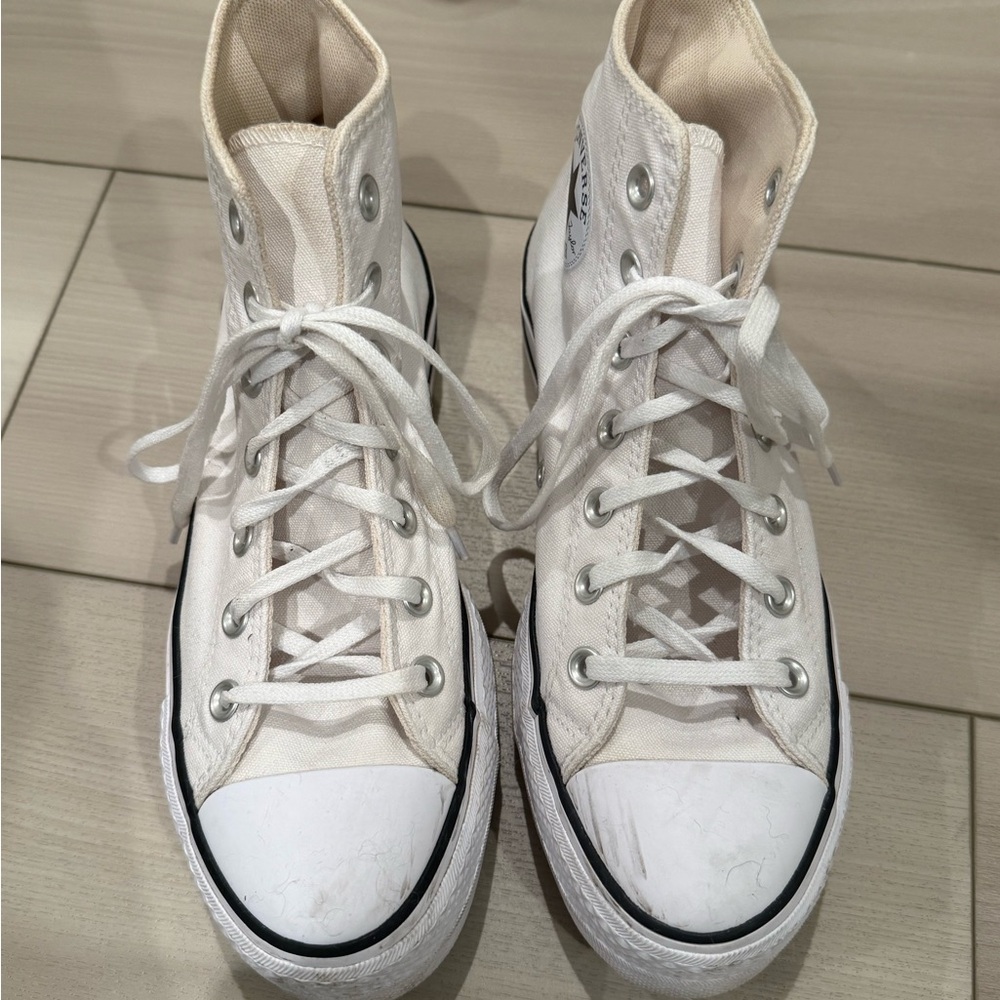 Classic High-Top Canvas Sneakers in White